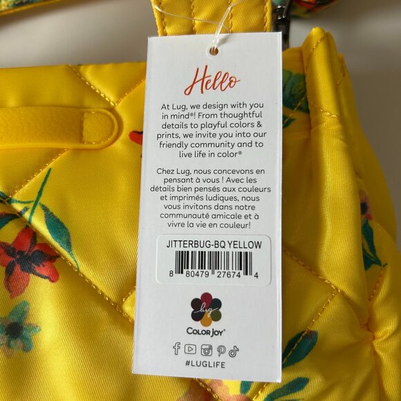 Lug Jitterbug Crossbody Bag Bouquet Yellow Floral Print - Picture 9 of 9